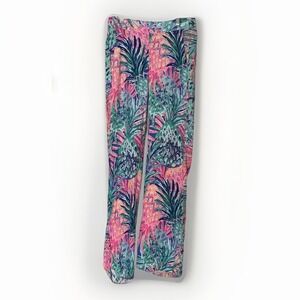 Lilly Pulitzer Palazzo Pants Womens XS Printed Wide Leg Pull On Resort Rayon